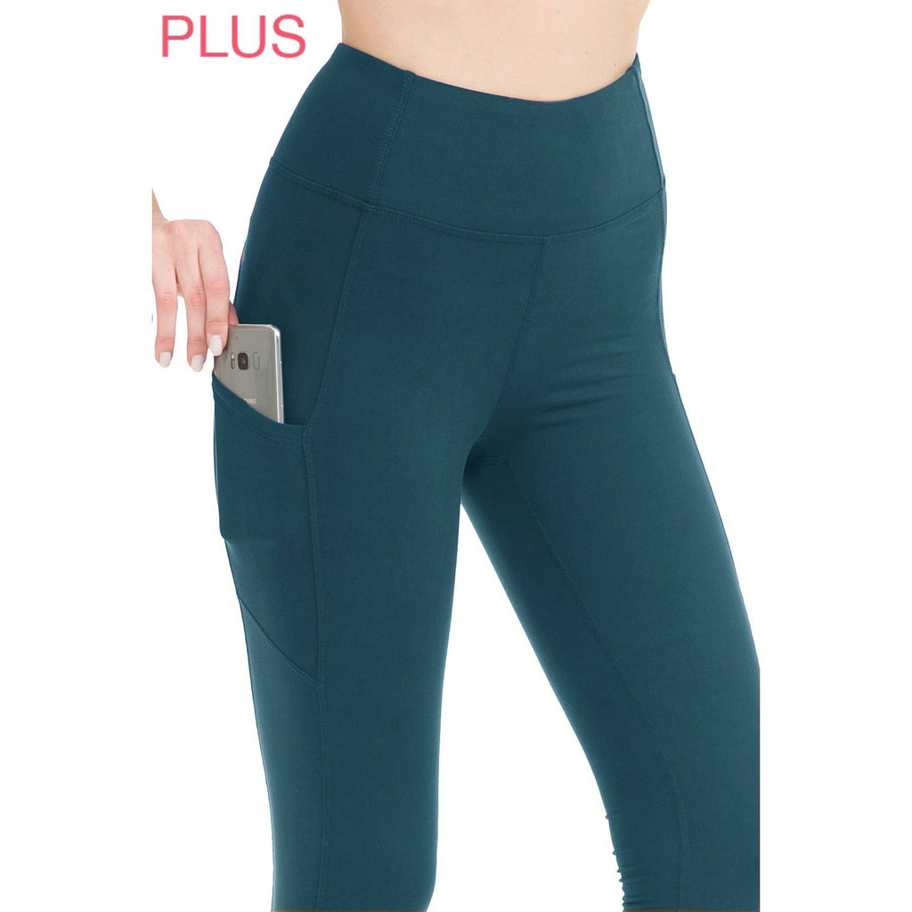 Plus Size Premium High Waist Solid Activewear Leggings