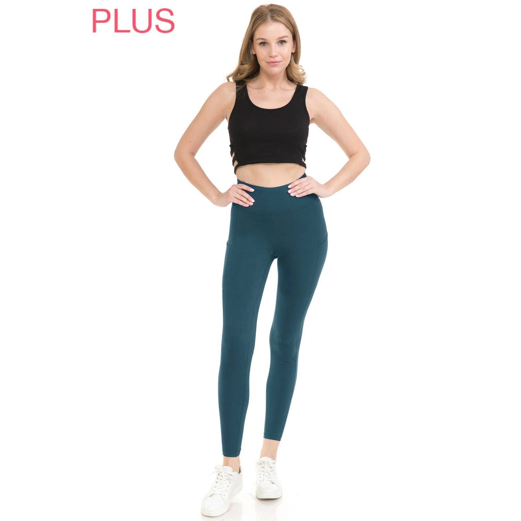 Plus Size Premium High Waist Solid Activewear Leggings