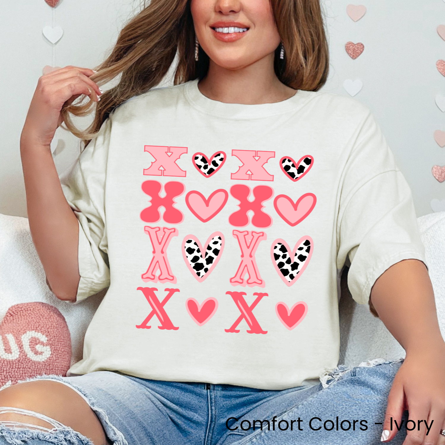 XOXO Cow Print Tee
