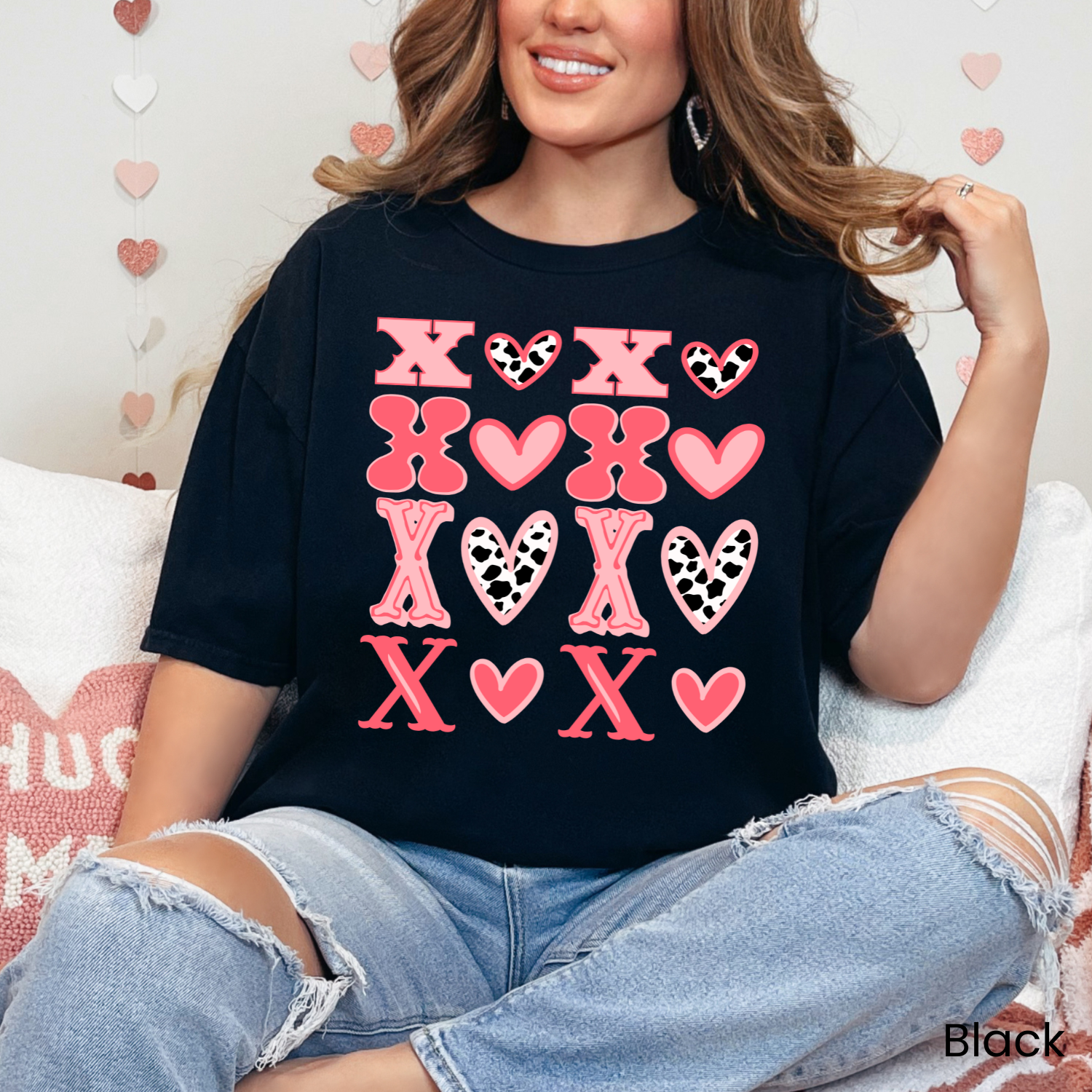 XOXO Cow Print Tee
