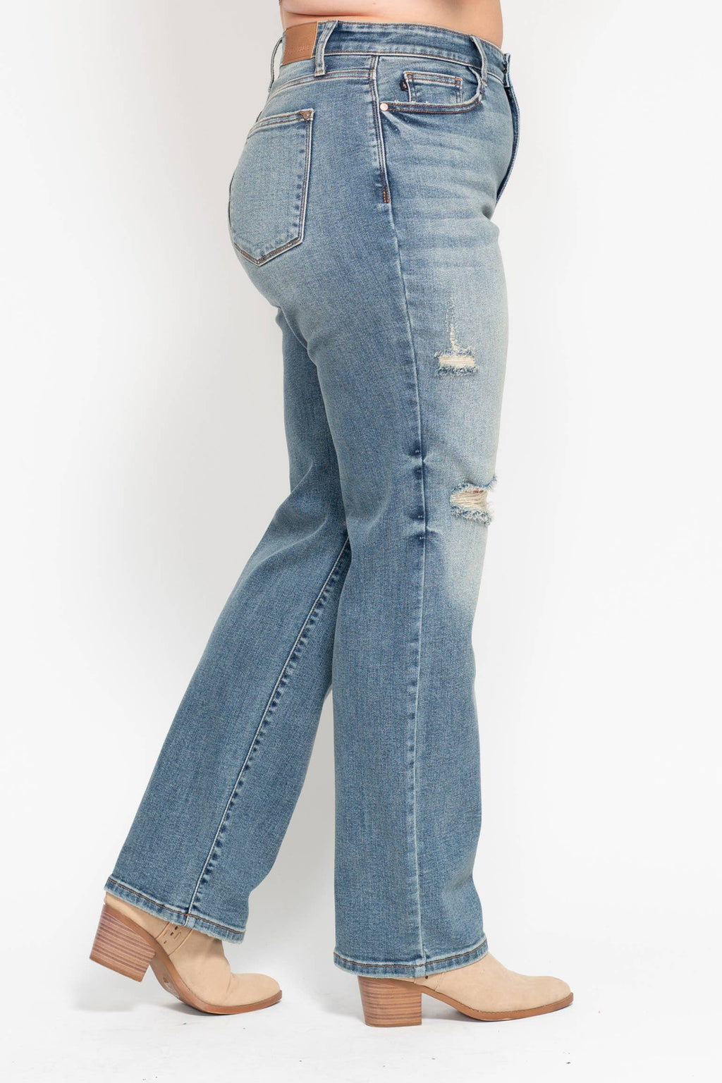 High Waisted Dad Straight Jean- PLUS