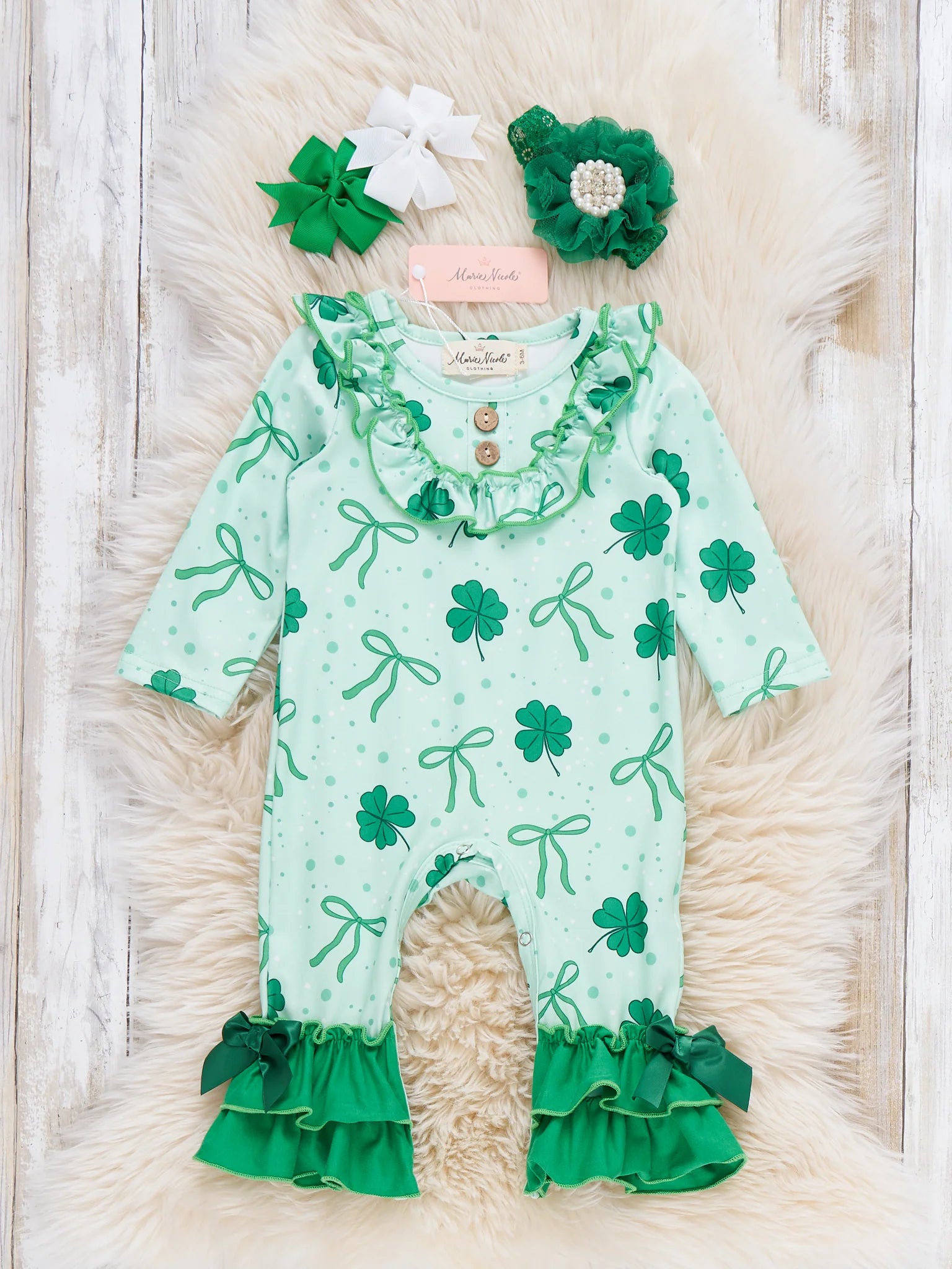 Shamrock Bow Delight Romper