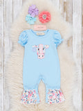 Baby Cow Floral Romper