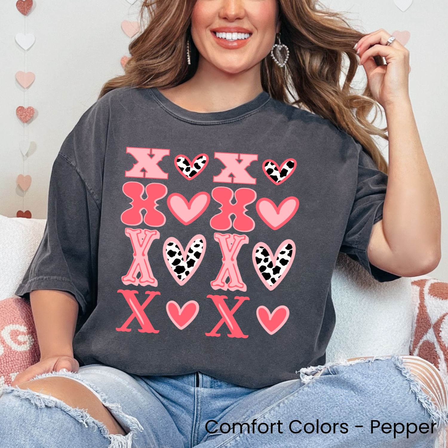 XOXO Cow Print Tee