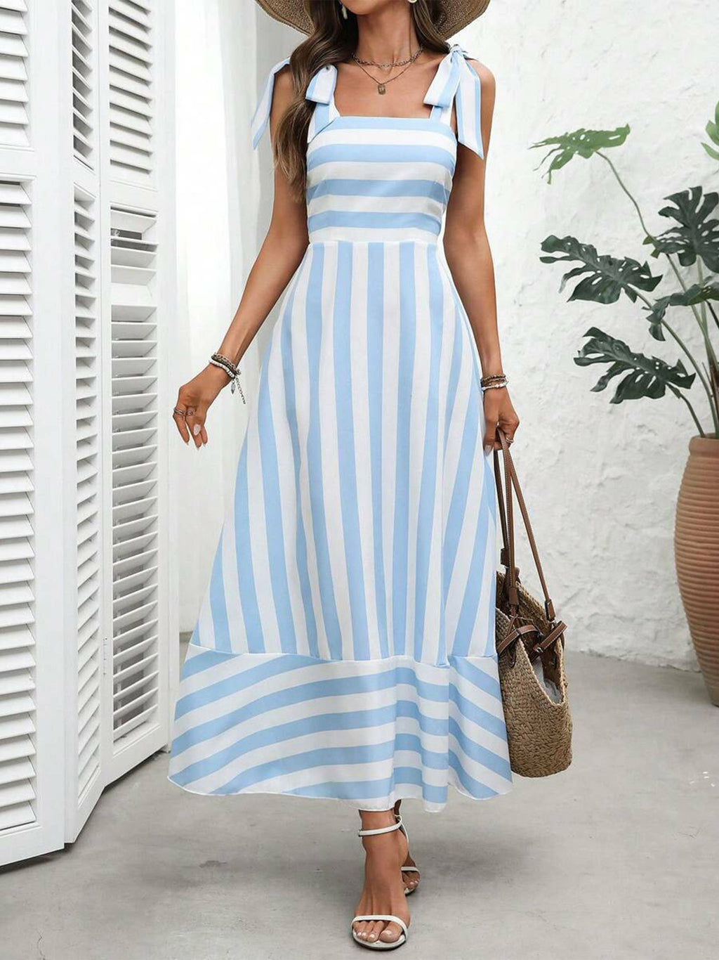 Striped Patchwork Camisole Dress