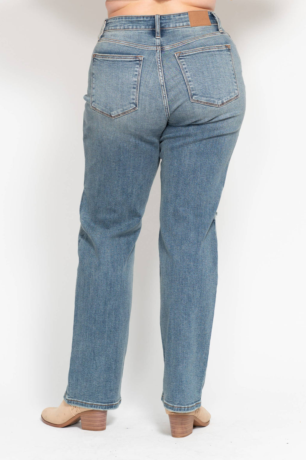 High Waisted Dad Straight Jean- PLUS