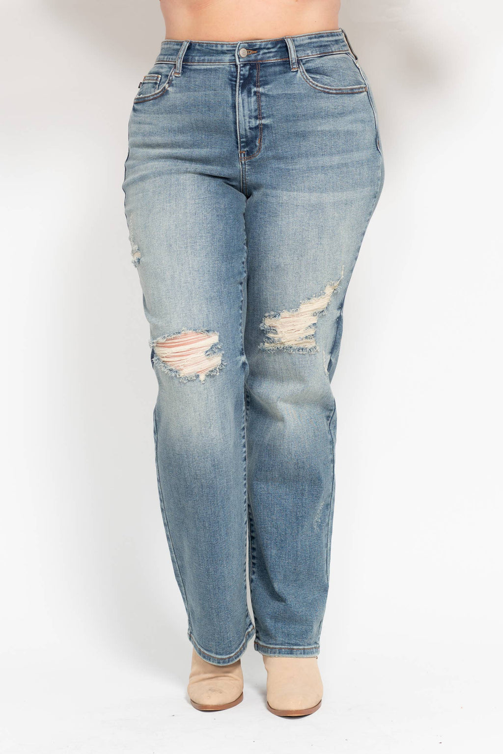 High Waisted Dad Straight Jean- PLUS