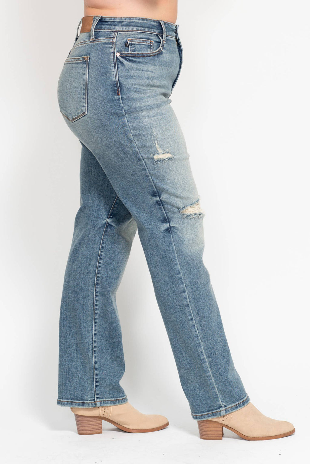 High Waisted Dad Straight Jean- PLUS