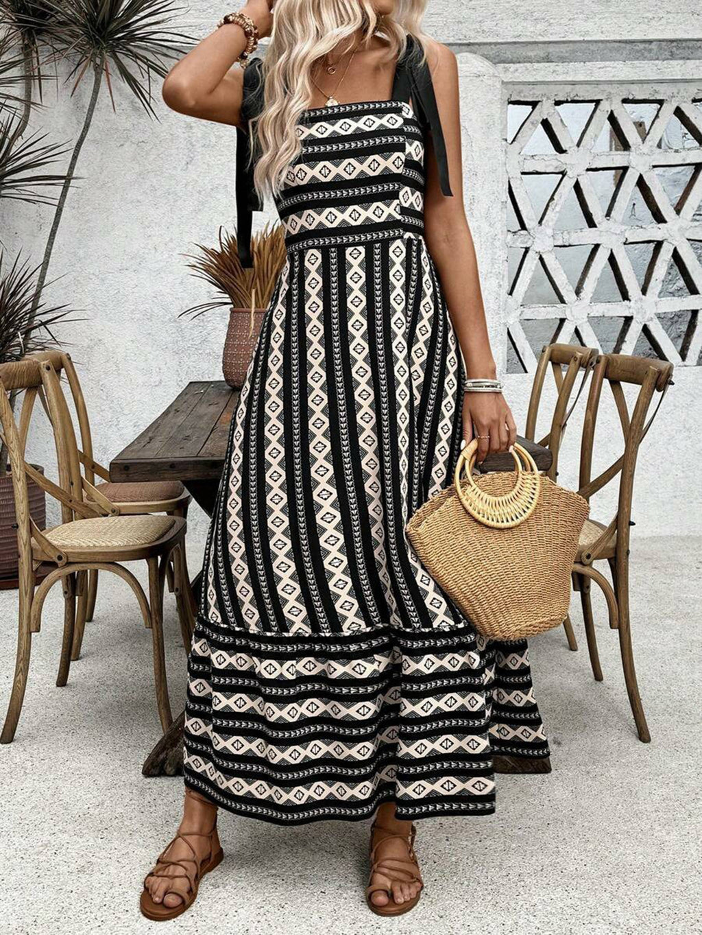 Striped Patchwork Camisole Dress